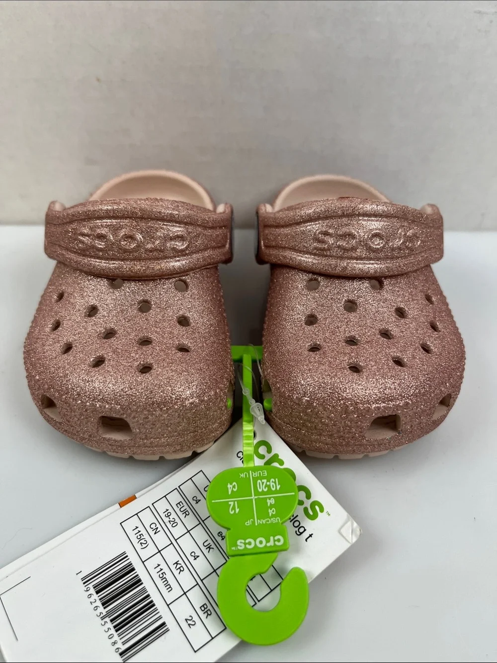 Crocs Classic Glitter Clog Pink Baby Size C4 NEW